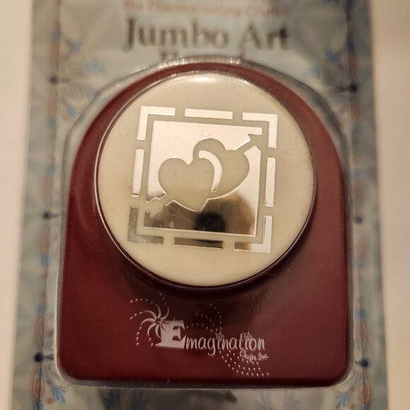 Double Heart With Arrow Jumbo Hole Punch Emagination paper Scrapbook Craft Shape - Picture 3 of 7